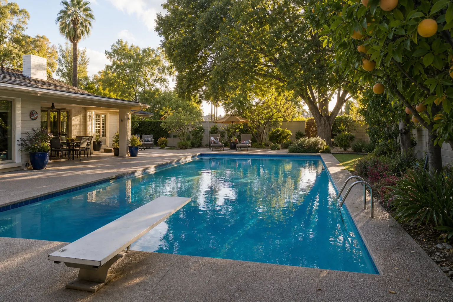 Mesa diving pool in mature neighborhood